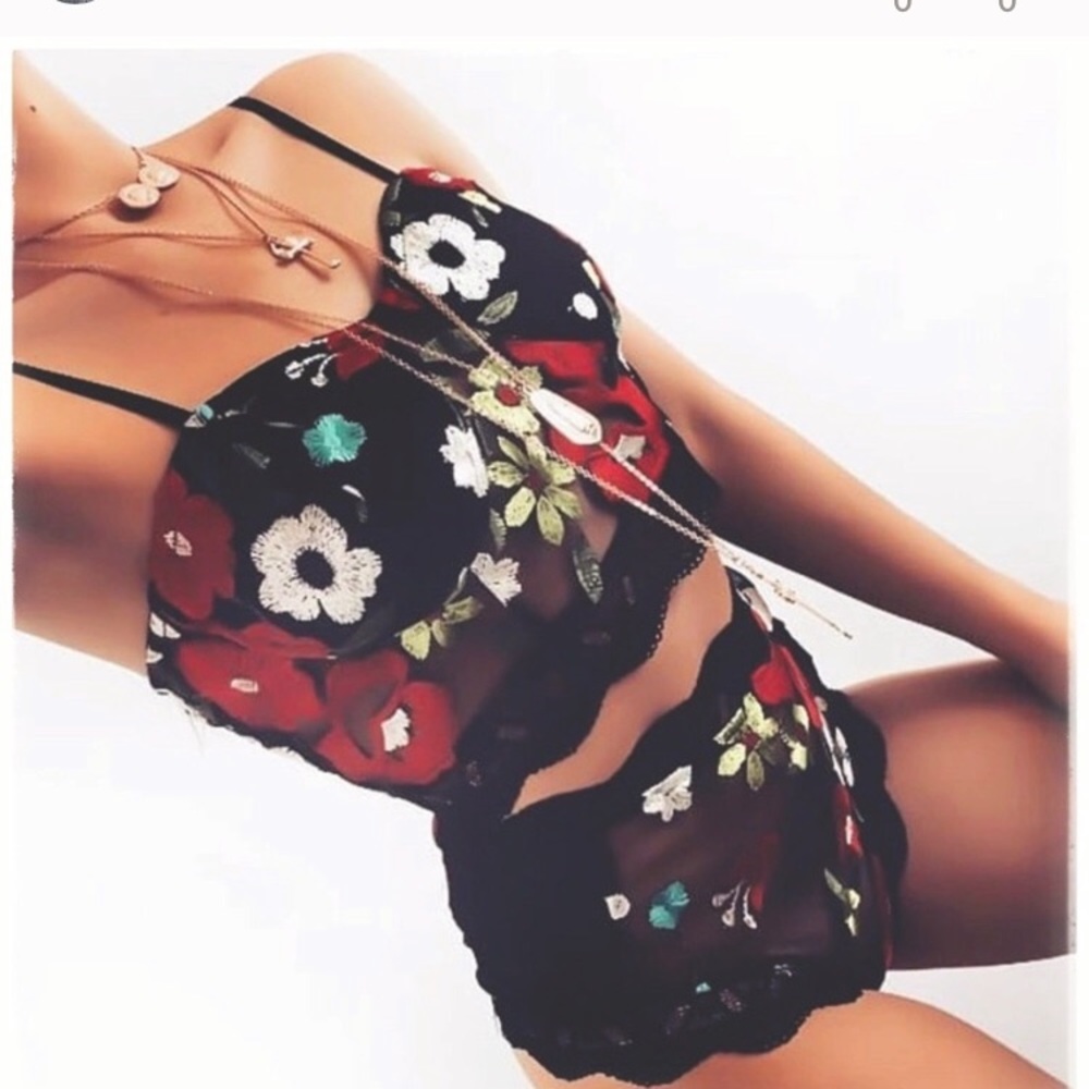 Sheer Floral Lingerie Set